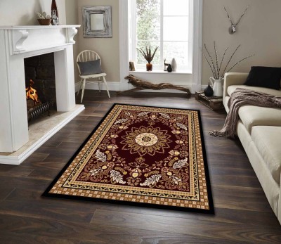 Sparrow world Brown Velvet Carpet(122 cm,  X 183 cm, Square)