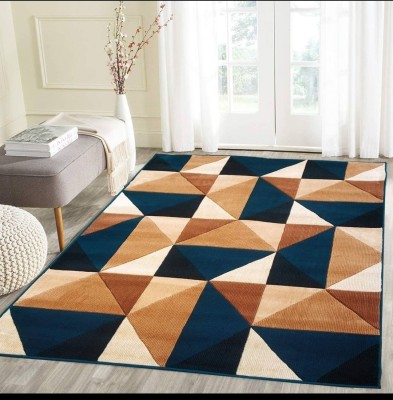 CARPETCITY Beige, Multicolor, Blue Wool, Acrylic Carpet(152 cm,  X 210 cm, Rectangle)