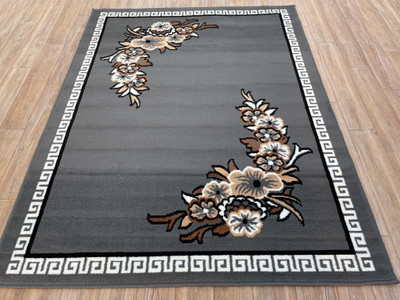 HR CARPET Grey Acrylic Carpet(150 cm,  X 210 cm, Rectangle)
