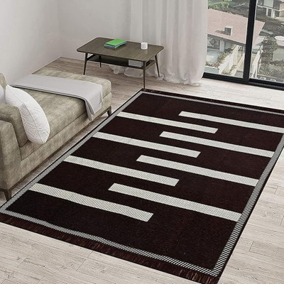 RADECOR Brown Chenille Carpet(213 cm,  X 152 cm, Rectangle)