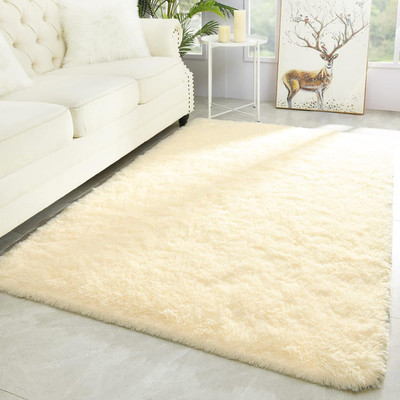 HR CARPET Peach Polyester Area Rug(5 ft.,  X 8 ft., Rectangle)