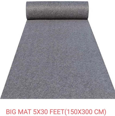 Samjeeda Handloom carpets Grey Synthetic Carpet(150 cm,  X 900 cm, Rectangle)