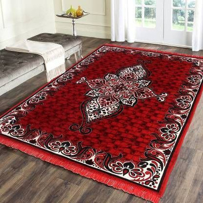 AF 7 cm  X 5 cm Chenille Runner(Rectangle, Red)