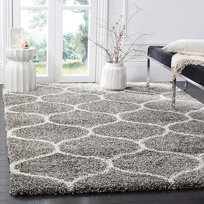 REGAL LOOMS Grey Polyester Carpet(60 cm,  X 182 cm, Rectangle)