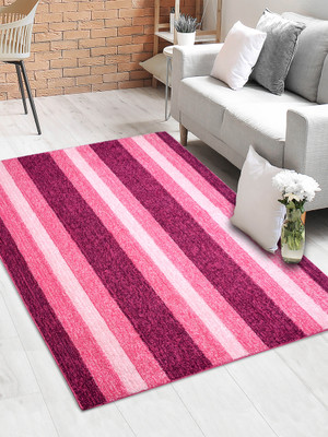 Saral Home Pink Polyester Carpet(150 cm,  X 210 cm, Rectangle)