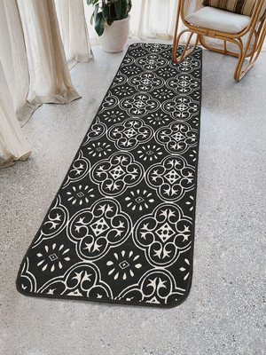 Saral Home Black Cotton Runner(2 ft,  X 6 ft, Rectangle)