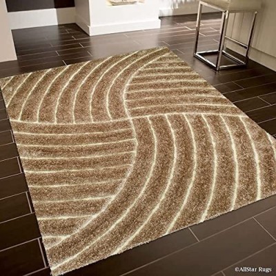 SR Handloom Beige Polyester Carpet(7 ft,  X 5 ft, Rectangle)