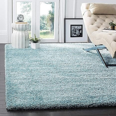 KAYNAT CARPET Blue, Dark Blue Polyester Carpet(5 cm,  X 7 cm, Rectangle)