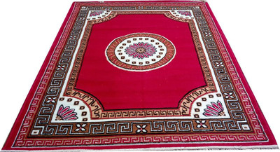 DanishCarpet Red Acrylic Carpet(5 ft,  X 7 ft, Rectangle)