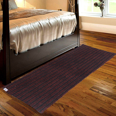 Heart Home Maroon Jute Runner(2 ft,  X 4 ft, Rectangle)