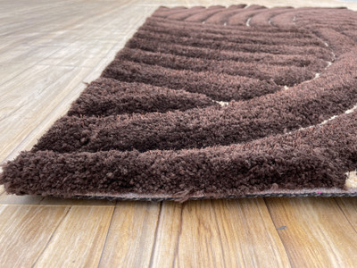 TAHNOORCARPET Brown Polyester Carpet(150 cm,  X 210 cm, Rectangle)