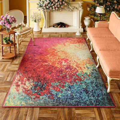 STATUS Multicolor Polyester Carpet(4 ft,  X 6 ft, Rectangle)