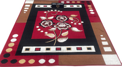 Shag Weaving Red Silk Carpet(3 ft,  X 5 ft, Rectangle)