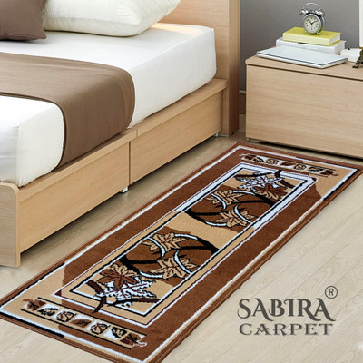 SABIRA Gold, Brown Acrylic Carpet(1.5 ft,  X 5 ft, Rectangle)