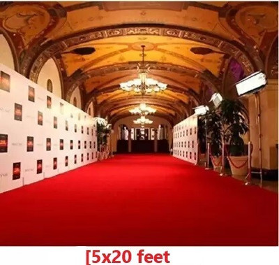 Acarpet Red Synthetic Carpet(5 ft,  X 20 ft, Rectangle)