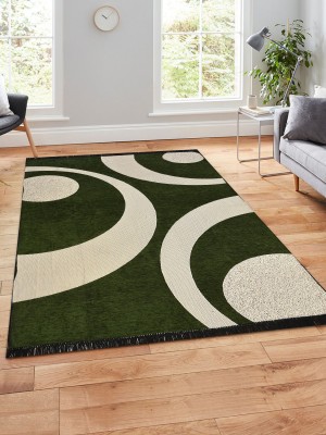 Multitex Green Velvet Carpet(5 ft,  X 7 ft, Rectangle)