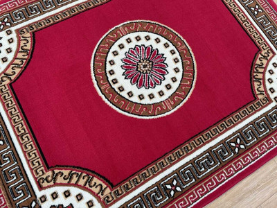 Zeeshan handloom 152 cm  X 213 cm Polyester Carpet(Rectangle, Red)
