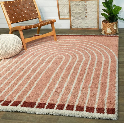 SR Handloom Multicolor Polyester Carpet(152.4 cm,  X 213.36 cm, Rectangle)