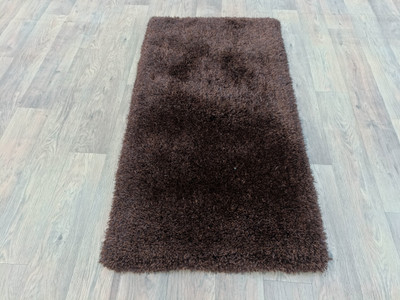Shag Weaving Brown Polyester Carpet(2 ft,  X 4 ft, Rectangle)