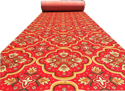Acarpet Red, Gold Synthetic Carpet(5 ft,  X 20 ft, Rectangle)