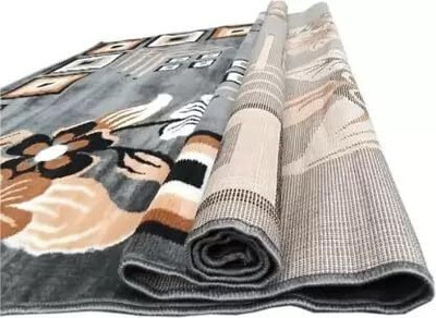 BhCarpet 5 ft  X 7 ft Acrylic Carpet(Rectangle, Grey)
