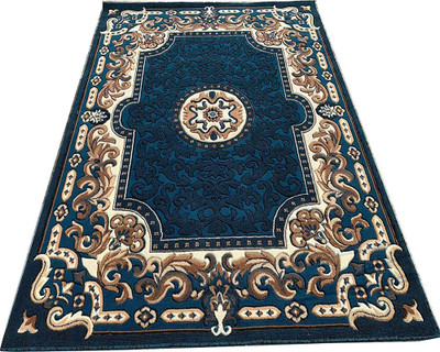 DanishCarpet Blue Acrylic Carpet(5 ft,  X 7 ft, Rectangle)