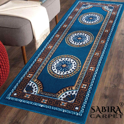 SABIRA Blue, Multicolor Acrylic Carpet(1 ft,  X 5 ft, Rectangle)