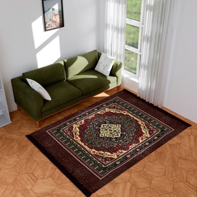 KUBER INDUSTRIES Brown Velvet Carpet(200 cm,  X 230 cm, Rectangle)