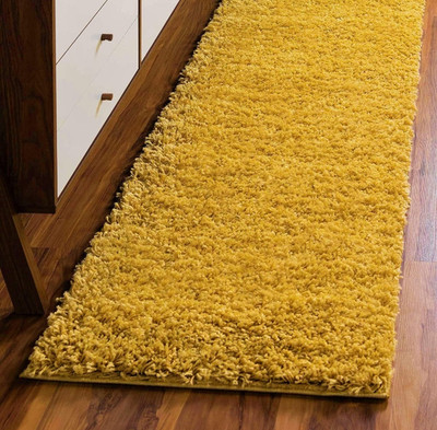 RM Handloom Yellow Polyester Runner(60 cm,  X 120 cm, Rectangle)
