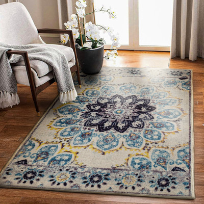 STATUS Multicolor Polyester Carpet(3 ft,  X 5 ft, Rectangle)