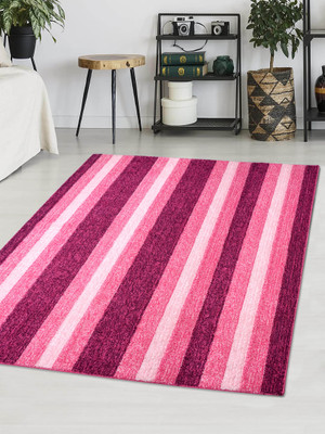 Saral Home Pink Polyester Carpet(180 cm,  X 270 cm, Rectangle)