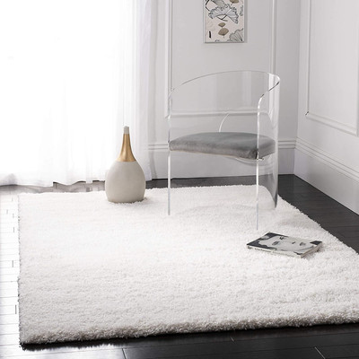 HR CARPET White Polyester Carpet(5 ft.,  X 7 ft., Rectangle)