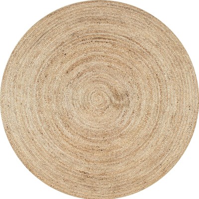 Avocado Yellow Jute Area Rug(152.4 cm,  X 152.4 cm, Circle)