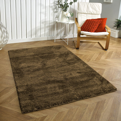 Ra handloom carpet Brown Polyester Carpet(120 cm,  X 180 cm, Rectangle)