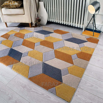 FARAZRUGS Multicolor Wool Carpet(150 cm,  X 230 cm, Rectangle)