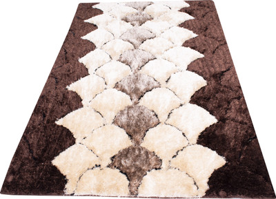 Woolpik Brown Polyester Carpet(4 cm,  X 6 cm, Rectangle)