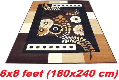 KAYNAT CARPET Brown Acrylic Carpet(6 cm,  X 8 cm, Rectangle)