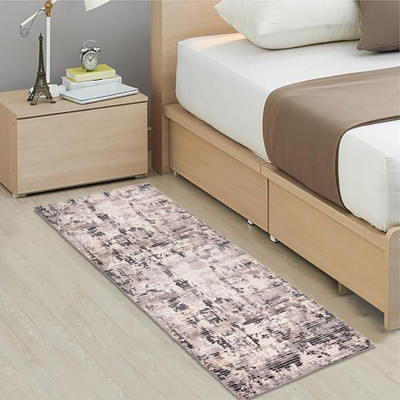 Shri Sai Enterprise 22 cm  X 60 cm Cotton Area Rug(Rectangle, Beige)
