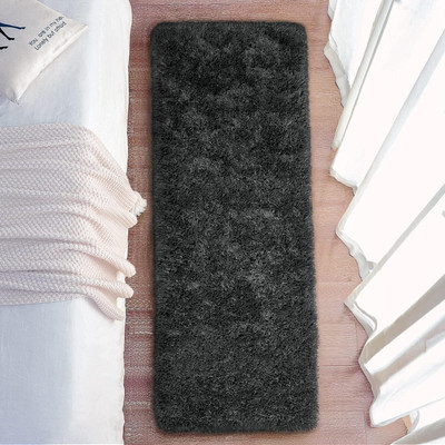 KAYNAT CARPET Grey Polyester Area Rug(60 cm,  X 180 cm, Rectangle)