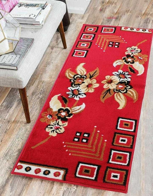 Alina International 50 cm  X 200 cm Silk Carpet(Rectangle, Red)