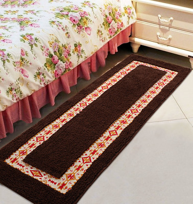 Saral Home 40 cm  X 140 cm Cotton Runner(Rectangle, Brown)