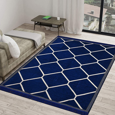 AF 7 cm  X 5 cm Chenille Runner(Rectangle, Dark Blue)