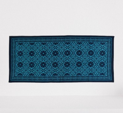 Furnishing Hut Black, Blue Cotton Carpet(63.5 cm,  X 124.46 cm, Rectangle)