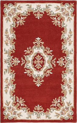 Raj International 274 cm  X 366 cm Wool Area Rug(Rectangle, Red)