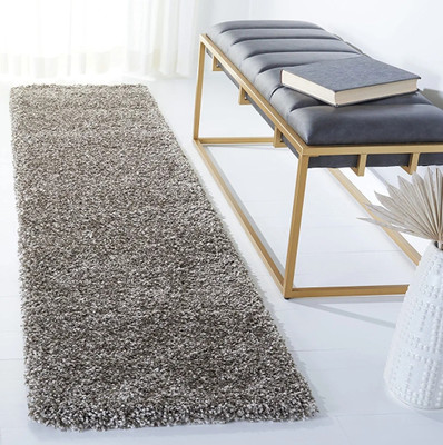 RM Handloom Grey Polyester Runner(60 cm,  X 152 cm, Rectangle)