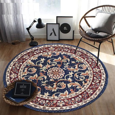 ABABEEL EXPRESS Blue Acrylic Carpet(90 cm,  X 90 cm, Circle)