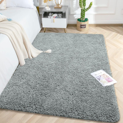 Ra handloom carpet Silver Polyester Carpet(120 cm,  X 180 cm, Rectangle)