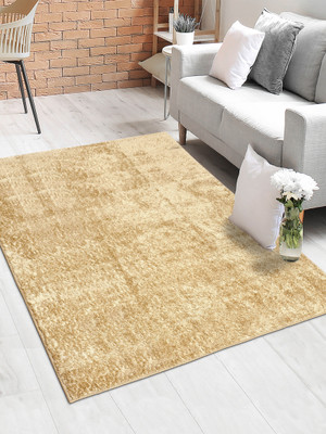 Saral Home Beige Polyester Carpet(150 cm,  X 210 cm, Rectangle)