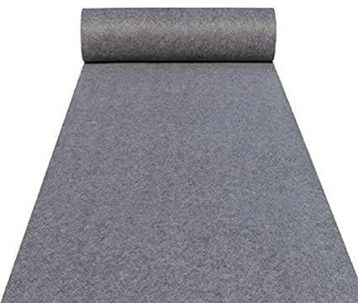 AfCarpets Grey Synthetic Carpet(152 cm,  X 762 cm, Rectangle)