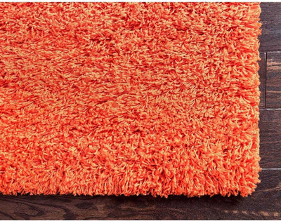 Zeeshan handloom 91.44 cm  X 152.4 cm Polyester Carpet(Rectangle, Orange)